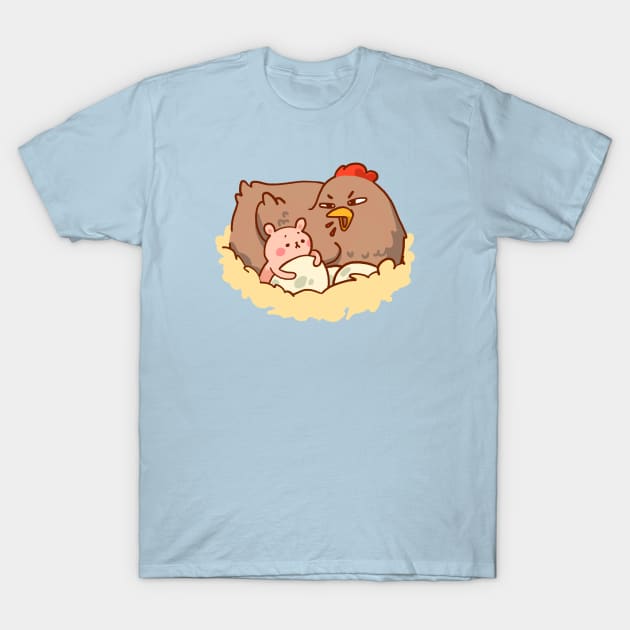 Bear chicken egg T-Shirt by vooolatility